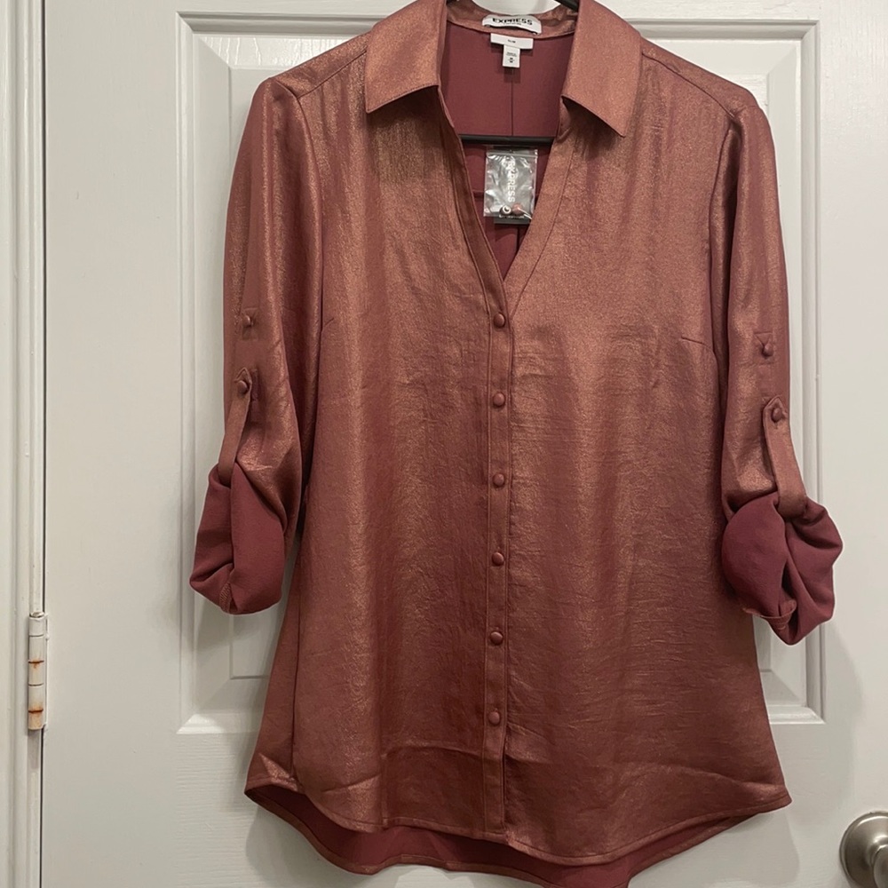 NWT Shiny Pink Express Top